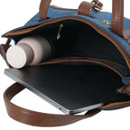 Denim Luxury Blue and Tan Tote