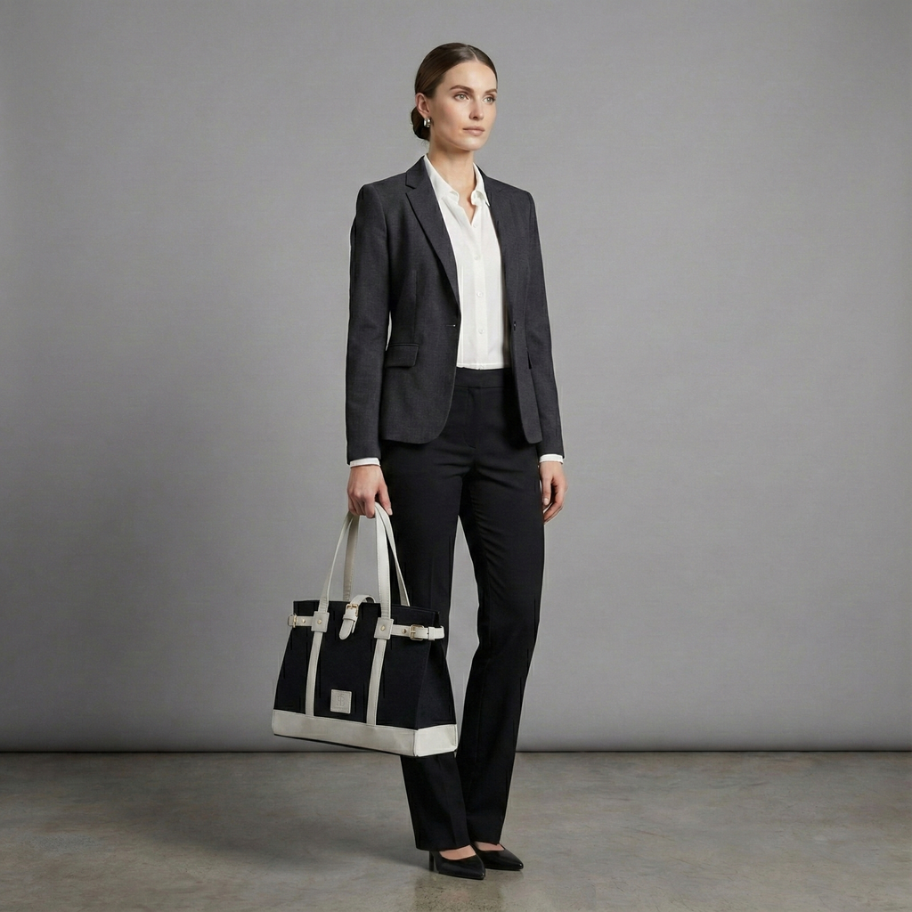 Denim Luxury Black Tote