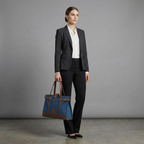 Denim Luxury Blue and Tan Tote