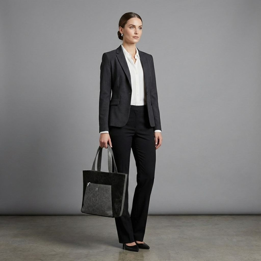 Dual Luxury Tote - Black and Grey