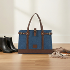 Denim Luxury Blue and Tan Tote