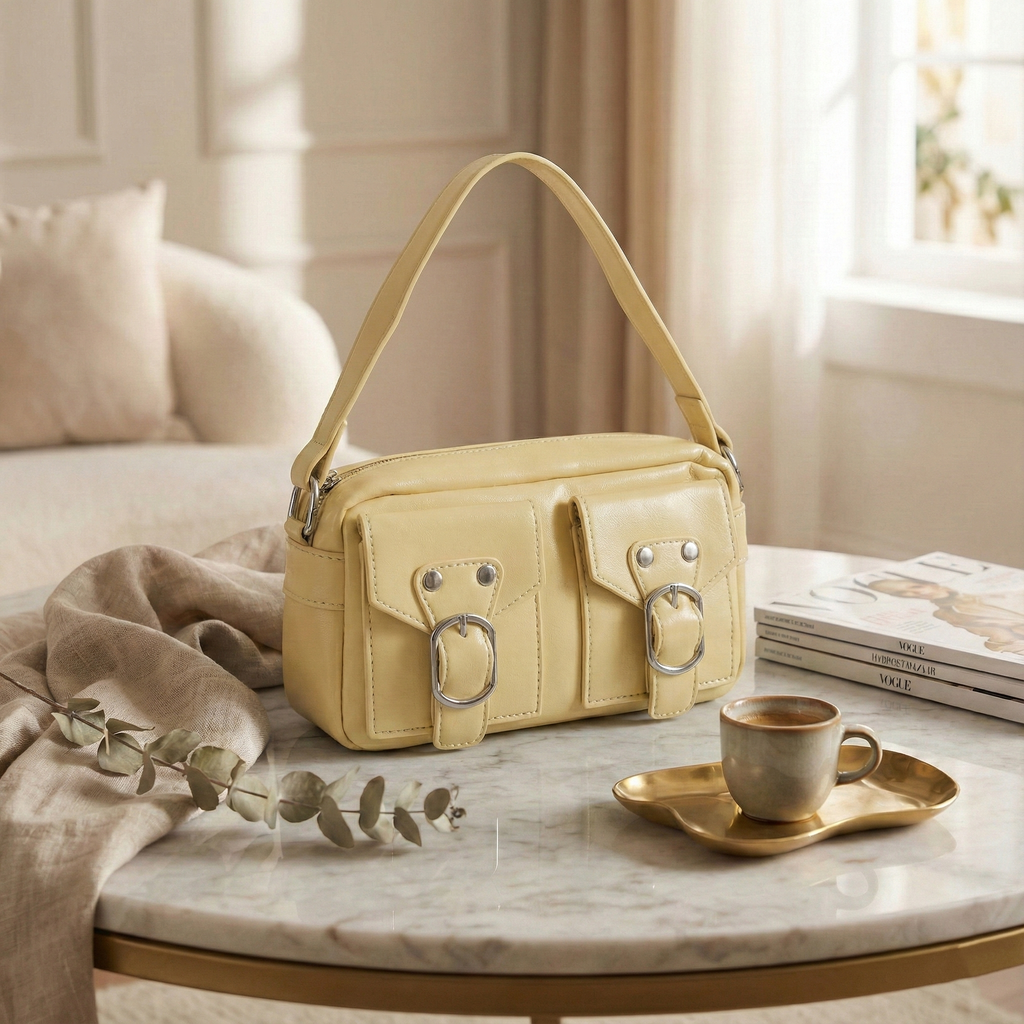 Urban Edge Structured Handbag - Lemon Yellow Edition
